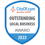 city of dot com badge outstanding local business award 2023